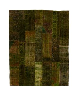 Patchwork Carpet Green 205x260