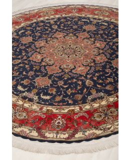Bargi.se Tabriz Dark Blue 250x250 ull silke matta rund oriental ba_248877-1.jpg