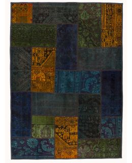 Patchwork Carpet Blue 170x230