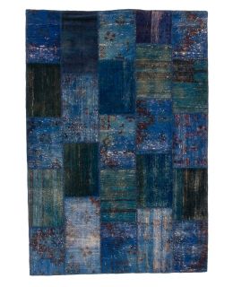 Patchwork Carpet Blue 206x301