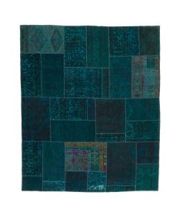 Patchwork Carpet Turquoise 255x305