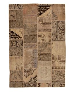 Patchwork Carpet Brown 208x307