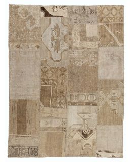 Patchwork Carpet Beige 170x226