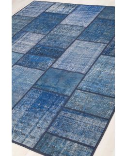 Patchwork Carpet Blue 250x295