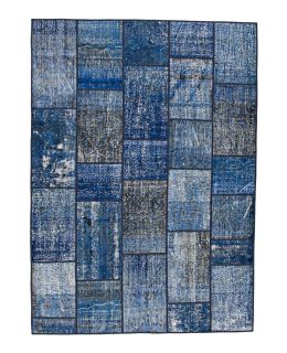 Patchwork Carpet Blue 254x351