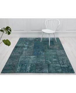 Patchwork Carpet Turquoise 160x206