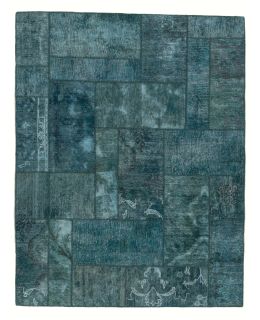 Patchwork Carpet Turquoise 175x225