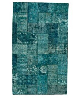 Patchwork Carpet Turquoise 225x370