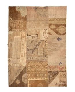 Patchwork Carpet Beige 142x202