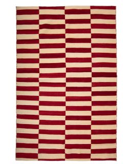 Kilim Modern Red & White 132x204